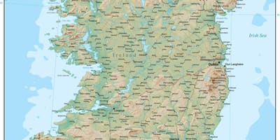Mapa d'irlanda del terreny 