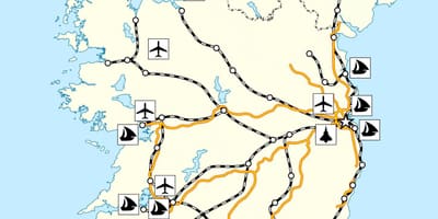 Mapa d'irlanda transport