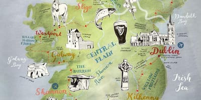 Mapa de mapa d'irlanda cartell