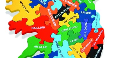 Mapa de mapa d'irlanda com gaeilge