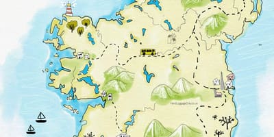 Mapa de llocs per visitar a irlanda