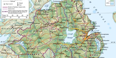 Un mapa d'irlanda del nord