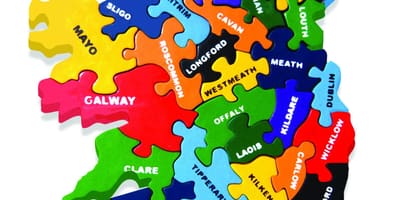 Mapa de mapa d'irlanda jigsaw