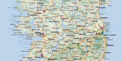 Un mapa d'irlanda