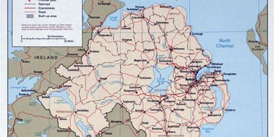 Mapa de mapa de carreteres, d'irlanda i irlanda del nord