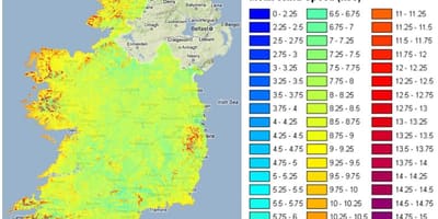 Velocitat del vent mapa irlanda
