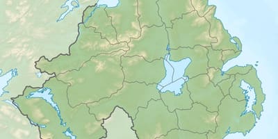 Mapa de mapa físic d'irlanda del nord