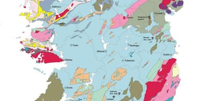 Mapa del mapa geològic d'irlanda