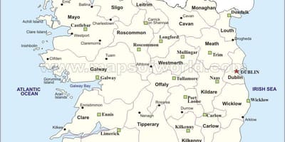 Mapa del mapa polític d'irlanda