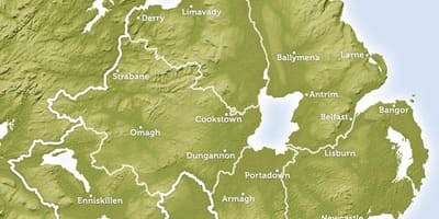 Mapa de regionals mapa d'irlanda del nord