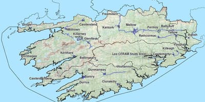 Mapa detallat del sud-oest d'irlanda